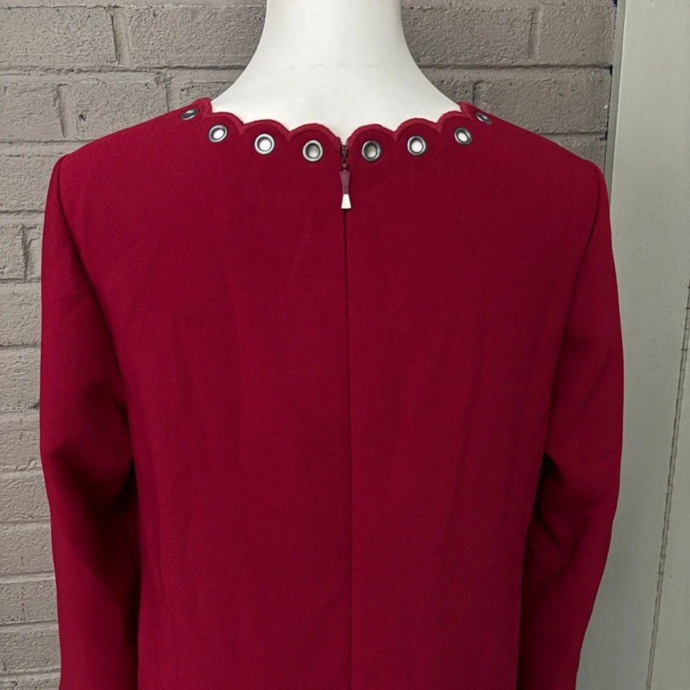Kate Spade burgundy scalloped grommet dress 8